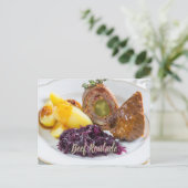 Rundvlees Roulade met aardappelen en keuken van ro Feestdagenkaart (Staand voorkant)