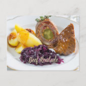 Rundvlees Roulade met aardappelen en keuken van ro Feestdagenkaart (Voorkant)