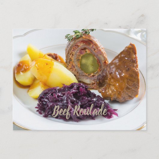 Rundvlees Roulade met aardappelen en keuken van ro Feestdagenkaart (Voorkant)