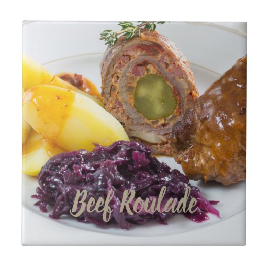 Rundvlees Roulade met aardappelen en keuken van ro Tegeltje (Voorkant)