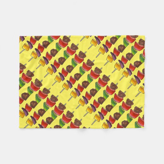 Rundvlees Veggie Kebab Skewer Picnic Food Foodie Fleece Deken (Voorkant (Horizontaal))