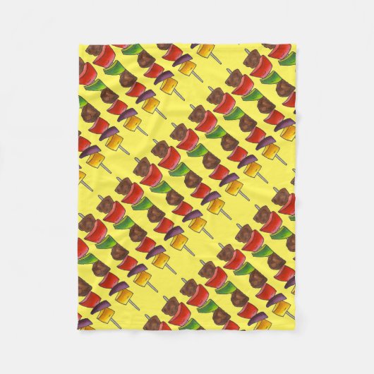 Rundvlees Veggie Kebab Skewer Picnic Food Foodie Fleece Deken (Voorkant)