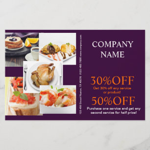 Rundvleesburger sandwich kip privé-kok catering flyer