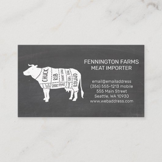 Rundvleesdiagram | Achtergrond karton Visitekaartje (Voorkant)