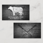 rundvleesdiagram | gekrast metaal visitekaartje (Voorkant / Achterkant)