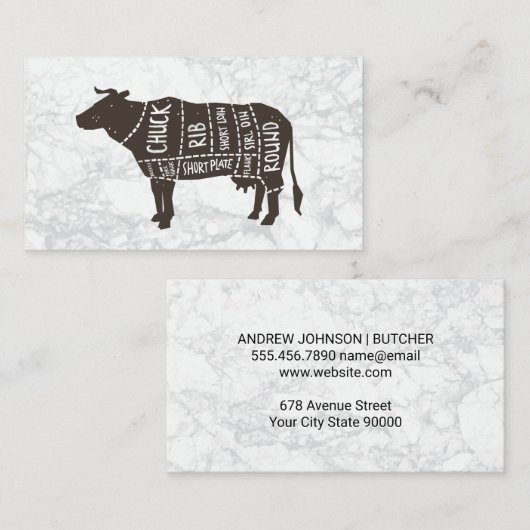 Rundvleesdiagram Visitekaartje (Voorkant / Achterkant)