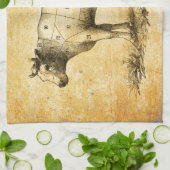  rundvleeskaart met genummerde deelstukken theedoek (Gevouwen)