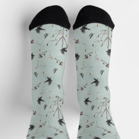 Rune Algiz Made Of Branches And Crow Sokken (Top)