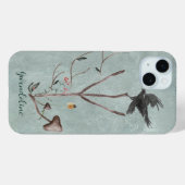 Rune Algiz met takken en kraai Case-Mate iPhone Case (Achterkant (horizontaal))
