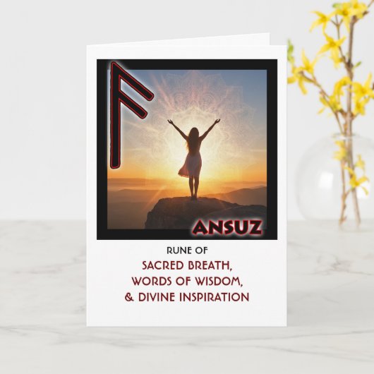 Rune Ansuz - Divine Inspiration Kaart (Gele Bloem)