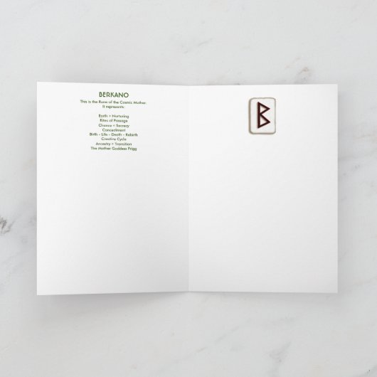 Rune Berkano - Moeder Aarde - Art Nouveau Kaart (Binnen)