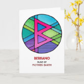 Rune Berkano - Moeder Aarde - Art Nouveau Kaart (Gele Bloem)