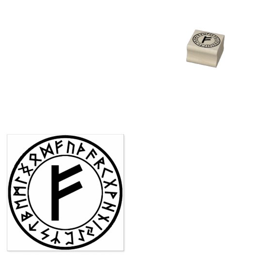 Rune Circle [01]. Fehu] Rubberstempel (Gestempeld)