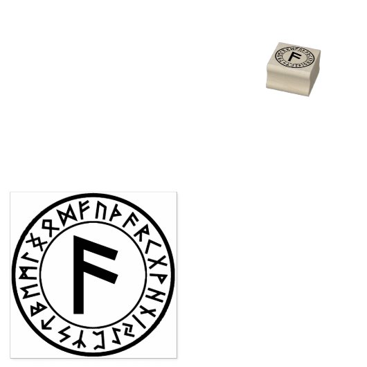 Rune Circle [04]. Ansuz] Rubberstempel (Gestempeld)