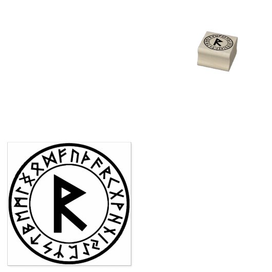Rune Circle [05]. Raidho] Rubber Stamp Rubberstempel (Gestempeld)