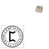 Rune Circle [14]. Perthro] Rubberstempel (Gestempeld)