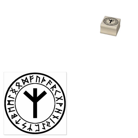 Rune Circle [15]. Algiz] Rubberstempel (Gestempeld)