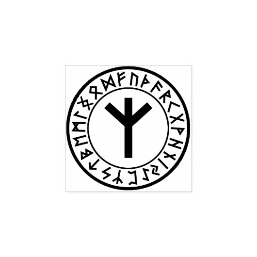 Rune Circle [15]. Algiz] Rubberstempel (Afrduk)
