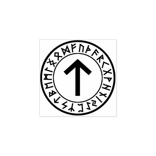 Rune Circle [17. tiwaz] Rubberen stempel (Afrduk)