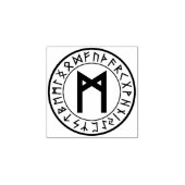 Rune Circle [20. Mannaz] Rubberen stempel (Afrduk)
