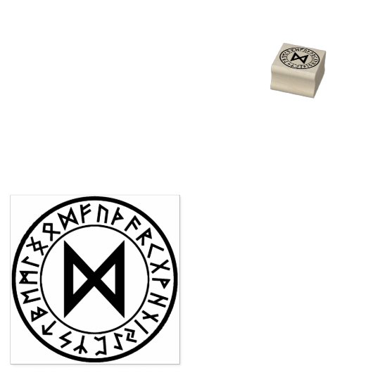Rune Circle [24. Dagaz] Rubberen stempel (Gestempeld)