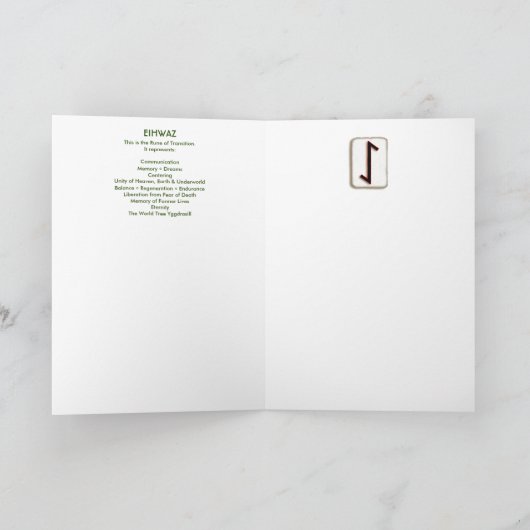 Rune Eihwaz – Overgang - Art Nouveau Kaart (Binnen)
