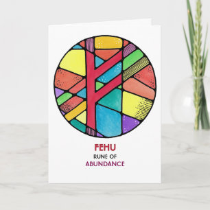 Rune Fehu - Overvloed - Art Nouveau Kaart