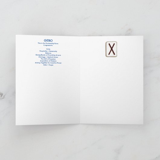 Rune Gebo - Unity, Partnership Kaart (Binnen)