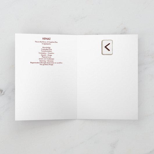 Rune Kenaz - Creatieve transformatie - Art Nouveau Kaart (Binnen)