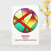 Rune Kenaz - Creatieve transformatie - Art Nouveau Kaart (Gele Bloem)