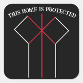 Rune Magic Home Bescherming Kleuren Symbool Vierkante Sticker (Voorkant)