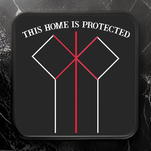 Rune Magic Home Bescherming Kleuren Symbool Vierkante Sticker