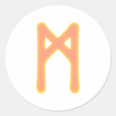 Rune Mannaz Ronde Sticker (Voorkant)
