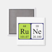 Rune periodieke lijstnaam magnet (Voorkant / Achterkant)