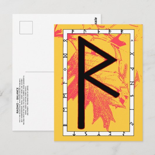Rune Raidho - Balans Briefkaart (Voorkant / Achterkant)