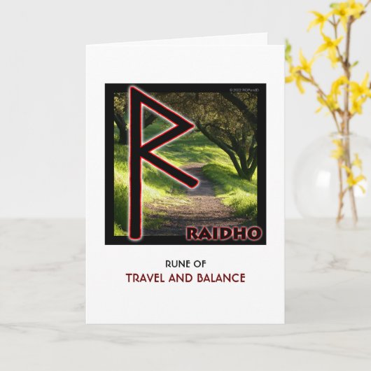 Rune Raidho - Reizen & Balans Kaart (Gele Bloem)