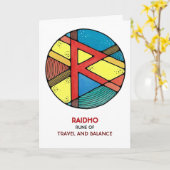 Rune Raidho – Reizen en balans - Art Nouveau Kaart (Gele Bloem)