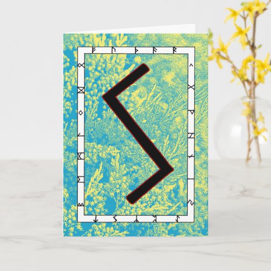 Rune Sowilo - Succes! Kaart (Gele Bloem)