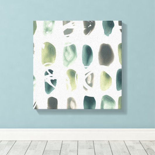 Rune Stone - Green Canvas Afdruk (Insitu (Houten vloer))