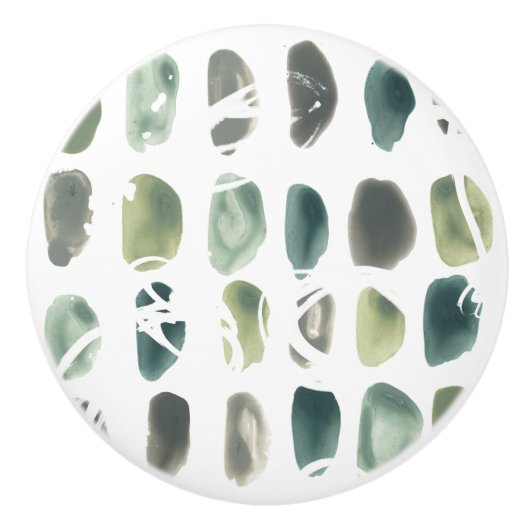 Rune Stone - Green Keramische Knop (Voorkant)