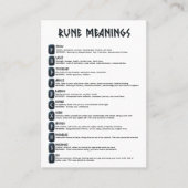 Rune Symbolen en Betekenis Kaart Visitekaartje (Voorkant)