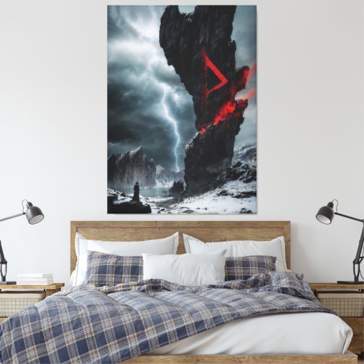 Rune Thurisaz Canvas Afdruk (Insitu (Slaapkamer))