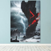 Rune Thurisaz Canvas Afdruk (Insitu (Houten vloer))