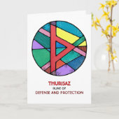 Rune Thurisaz – Defensie & Bescherming - Art Nouve Kaart (Gele Bloem)