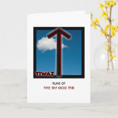Rune Tiwaz - Hemelgod Tyr - Gerechtigheid Kaart (Gele Bloem)