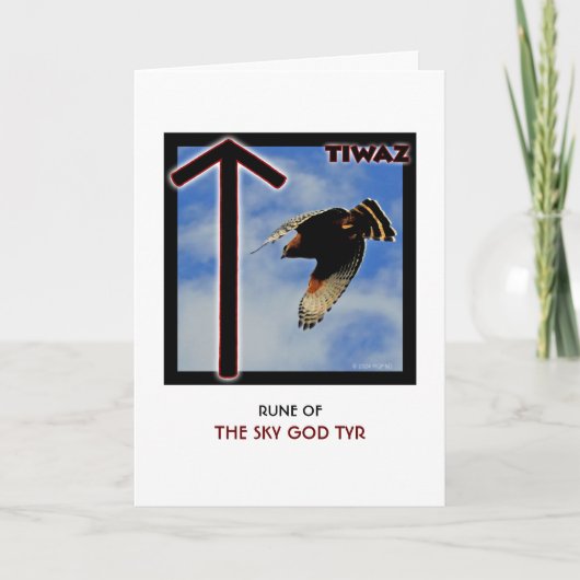 Rune Tiwaz - Hemelgod Tyr - Hawk Kaart (Voorkant)