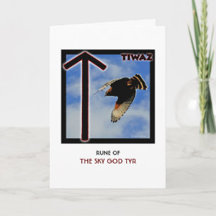 Rune Tiwaz - Hemelgod Tyr - Hawk Kaart