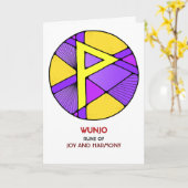 Rune Wunjo - Joy & Harmony - Art Nouveau Kaart (Gele Bloem)