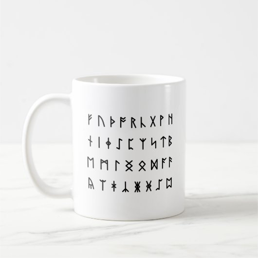 Runenalfabet [Futhorc] Koffiemok (Links)