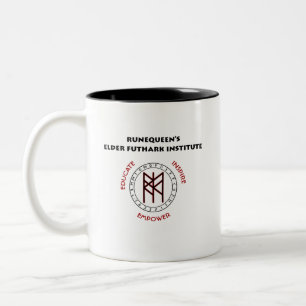 RuneQueen's RQEFI Logo in Nederlands/Spaans Tweekleurige Koffiemok